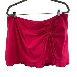 Gottex Bikini Swim Skort Size 16W Color Hot Pink Ruched Side NWT